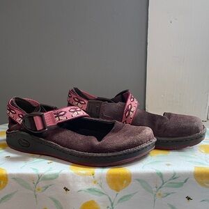 Chaco Women's Brown and Pink Clogs